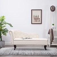 vidaXL Schäslong gräddvit konstläder