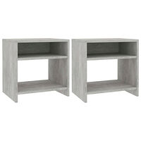 vidaXL Sängbord 2 st betonggrå 40x30x40 cm konstruerat trä
