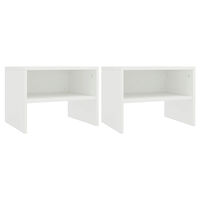 vidaXL Sängbord 2 st vit 40x30x30 cm konstruerat trä