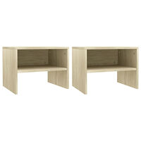 vidaXL Sängbord 2 st sonoma ek 40x30x30 cm konstruerat trä