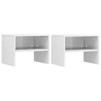 vidaXL Sängbord 2 st vit högglans 40x30x30 cm konstruerat trä