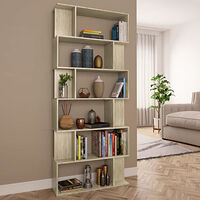 vidaXL Bokhylla/Rumsavdelare sonoma-ek 80x24x192 cm konstruerat trä