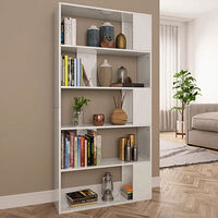 vidaXL Bokhylla/Rumsavdelare högglans vit 80x24x159 cm