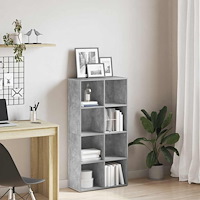 vidaXL Bokhylla/skänk betonggrå 66x30x130 cm konstruerat trä