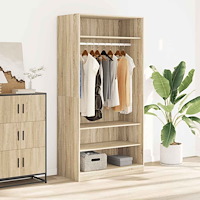 vidaXL Garderob sonoma-ek 100x50x200 cm konstruerat trä