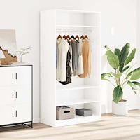 vidaXL Garderob högglans vit 100x50x200 cm konstruerat trä