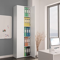 vidaXL Kontorsskåp vit 60x32x190 cm konstruerat trä