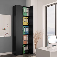 vidaXL Kontorsskåp svart 60x32x190 cm konstruerat trä