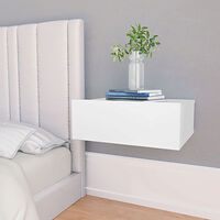 vidaXL Svävande sängbord 2 st vit 40x30x15 cm konstruerat trä