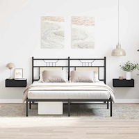 vidaXL Svävande sängbord 2 st svart 40x30x15 cm konstruerat trä