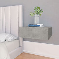 vidaXL Svävande sängbord 2 st betonggrå 40x30x15 cm konstruerat trä