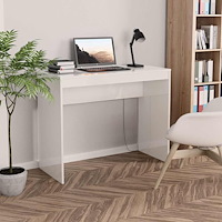 vidaXL Skrivbord vit högglans 90x40x72 cm konstruerat trä