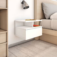vidaXL Svävande sängbord 2 st vit 40x31x27 cm konstruerat trä