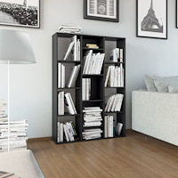 vidaXL Rumsavdelare/bokhylla svart 100x24x140 cm konstruerat trä