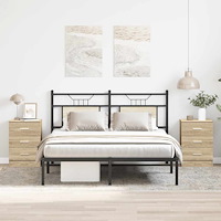 vidaXL Sängbord 2 st sonoma ek 38x35x56 cm konstruerat trä