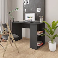 vidaXL Skrivbord grå 110x60x73 cm konstruerat trä