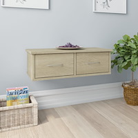 vidaXL Väggmonterade lådor sonoma-ek 60x26x18,5 cm konstruerat trä