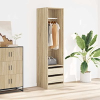 vidaXL Garderob med lådor sonoma-ek 50x50x200 cm konstruerat trä