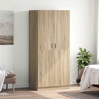 vidaXL Garderob sonoma-ek 80x52x180 cm konstruerat trä