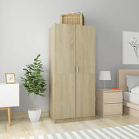 vidaXL Garderob sonoma-ek 80x52x180 cm konstruerat trä