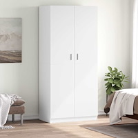 vidaXL Garderob vit 90x52x200 cm konstruerat trä