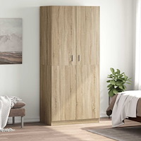 vidaXL Garderob sonoma-ek 90x52x200 cm konstruerat trä