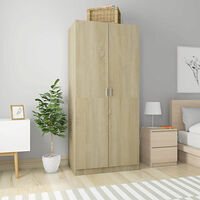 vidaXL Garderob sonoma-ek 90x52x200 cm konstruerat trä