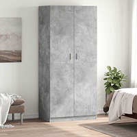 vidaXL Garderob betonggrå 90x52x200 cm konstruerat trä