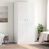 vidaXL Garderob högglans vit 90x52x200 cm konstruerat trä