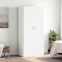 vidaXL Garderob vit 80x52x180 cm konstruerat trä