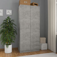 vidaXL Garderob betonggrå 80x52x180 cm konstruerat trä
