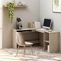 vidaXL Skrivbord L-format betonggrå 120x140x75 cm konstruerat trä