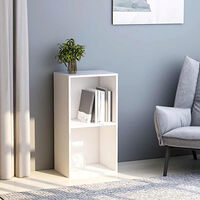 vidaXL Bokhylla med 2 hyllor vit 40x30x76,5 cm konstruerat trä