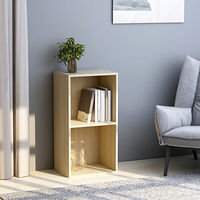 vidaXL Bokhylla 2 hyllor sonoma-ek 40x30x76,5 cm konstruerat trä