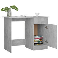vidaXL Skrivbord betonggrå 100x50x76 cm konstruerat trä