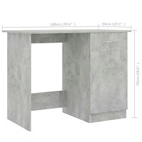 vidaXL Skrivbord betonggrå 100x50x76 cm konstruerat trä