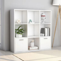 vidaXL Bokhylla vit 98x30x98 cm konstruerat trä