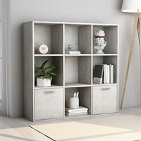 vidaXL Bokhylla betonggrå 98x30x98 cm konstruerat trä