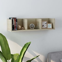 vidaXL CD-hylla sonama-ek 75x18x18 cm konstruerat trä