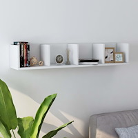 vidaXL CD-hylla vit 100x18x18 cm konstruerat trä