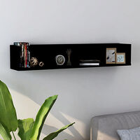 vidaXL CD-hylla svart 100x18x18 cm konstruerat trä