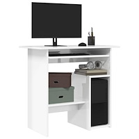 vidaXL Skrivbord vit högglans 80x45x74 cm konstruerat trä