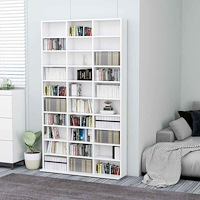 vidaXL CD-hylla vit 102x23x177,5 cm konstruerat trä