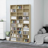 vidaXL CD-hylla sonoma-ek 102x23x177,5 cm konstruerat trä