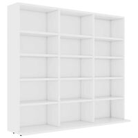 vidaXL CD-hylla vit 100x23x89,5 cm konstruerat trä