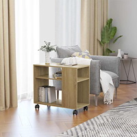 vidaXL Sidobord sonoma-ek 70x35x55 cm konstruerat trä