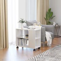 vidaXL Sidobord vit högglans 70x35x55 cm konstruerat trä