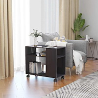 vidaXL Sidobord grå högglans 70x35x55 cm konstruerat trä