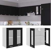 vidaXL Väggskåp glas “Lyon” svart 60x31x60 cm konstruerat trä