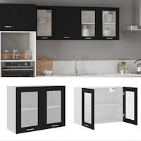 vidaXL Väggskåp glas “Lyon” svart 80x31x60 cm konstruerat trä